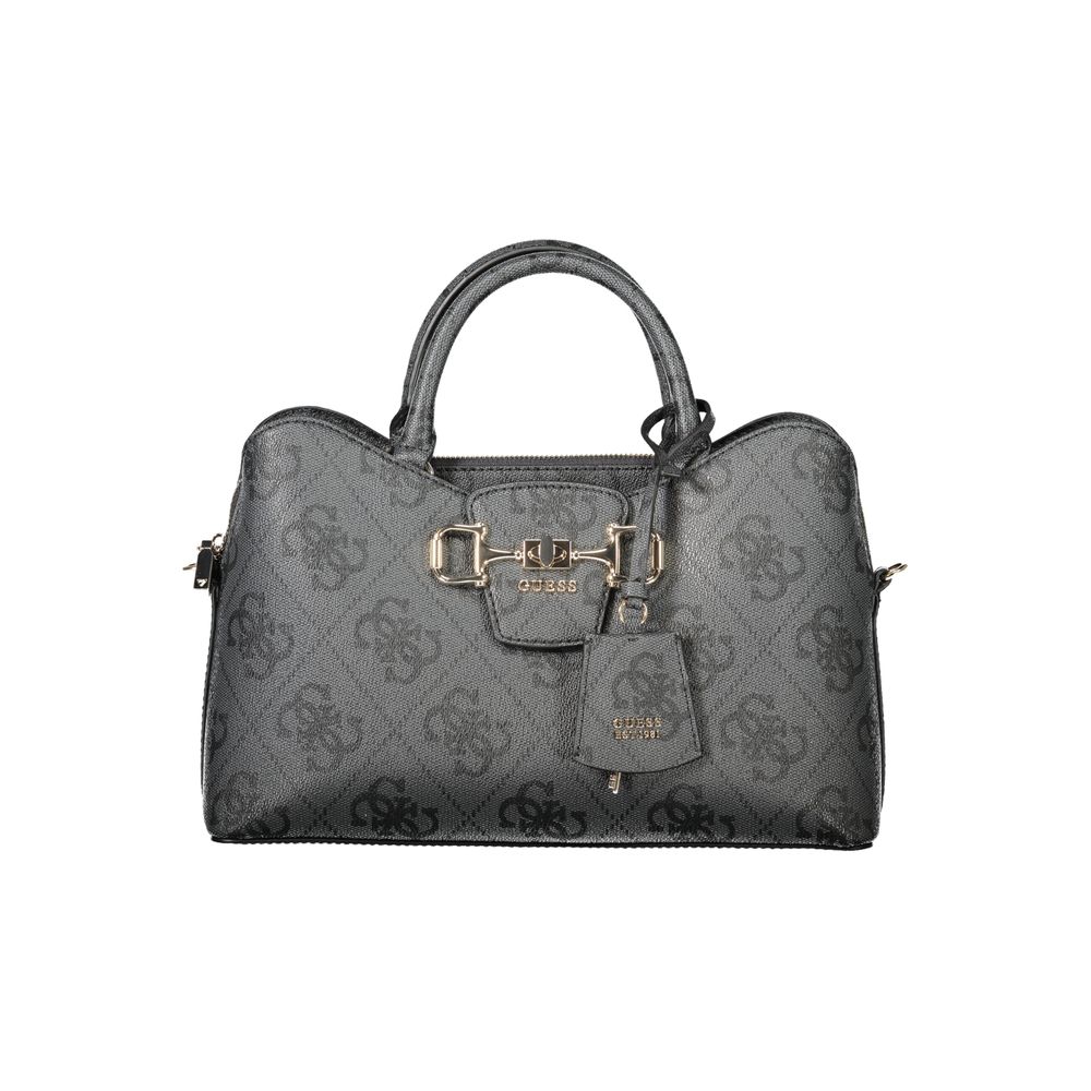 Handbag by Guess Jeans for women in polyurethane black & signature features an refined silhouette, showcasing a secure , ample , and versatile for a sophisticated refined aesthetic.