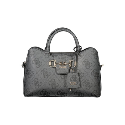 Handbag by Guess Jeans for women in polyurethane black & signature features an refined silhouette, showcasing a secure , ample , and versatile for a sophisticated refined aesthetic.
