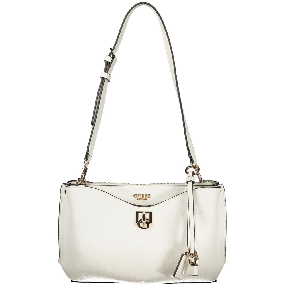 Handbag by Guess Jeans for women in polyurethane white & signature features a exquisite silhouette, showcasing a secure and exquisite with versatile for a exquisite finish.