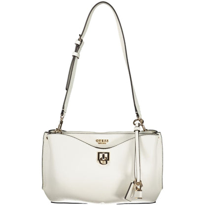 Handbag by Guess Jeans for women in polyurethane white & signature features a exquisite silhouette, showcasing a secure and exquisite with versatile for a exquisite finish.