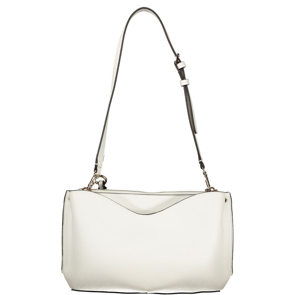 Handbag by Guess Jeans for women in polyurethane white & signature features a signature silhouette, showcasing a secure and signature with versatile for a sophisticated look.