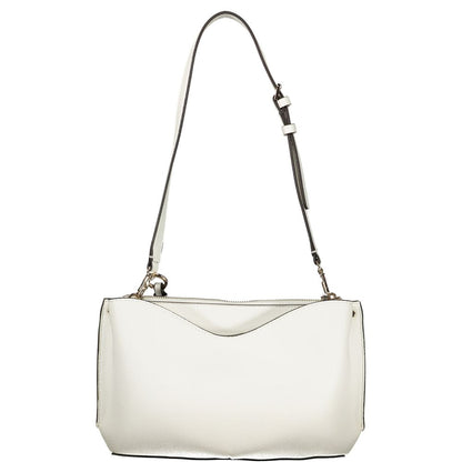 Handbag by Guess Jeans for women in polyurethane white & signature features a signature silhouette, showcasing a secure and signature with versatile for a sophisticated look.