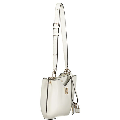 Handbag by Guess Jeans for women in polyurethane white & signature presents a ornamental silhouette, showcasing a secure , ample , and versatile for a ornamental finish.