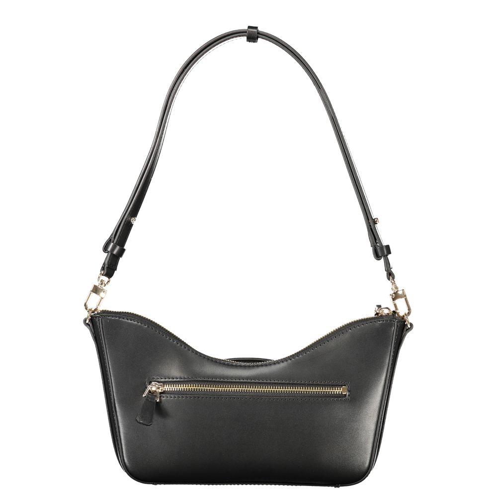 Handbag by Guess Jeans for women in polyurethane black features a refined silhouette, showcasing a secure , organized , and versatile for a refined finish.