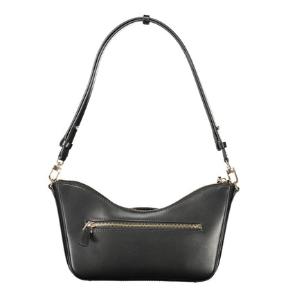 Handbag by Guess Jeans for women in polyurethane black features a refined silhouette, showcasing a secure , organized , and versatile for a refined finish.