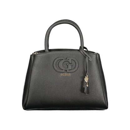 Evening Handbag by Guess Jeans for women in polyurethane faux leather black features an refined silhouette, showcasing a secure , ample , and versatile for a sophisticated refined aesthetic.