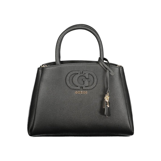 Evening Handbag by Guess Jeans for women in polyurethane faux leather black features an refined silhouette, showcasing a secure , ample , and versatile for a sophisticated refined aesthetic.