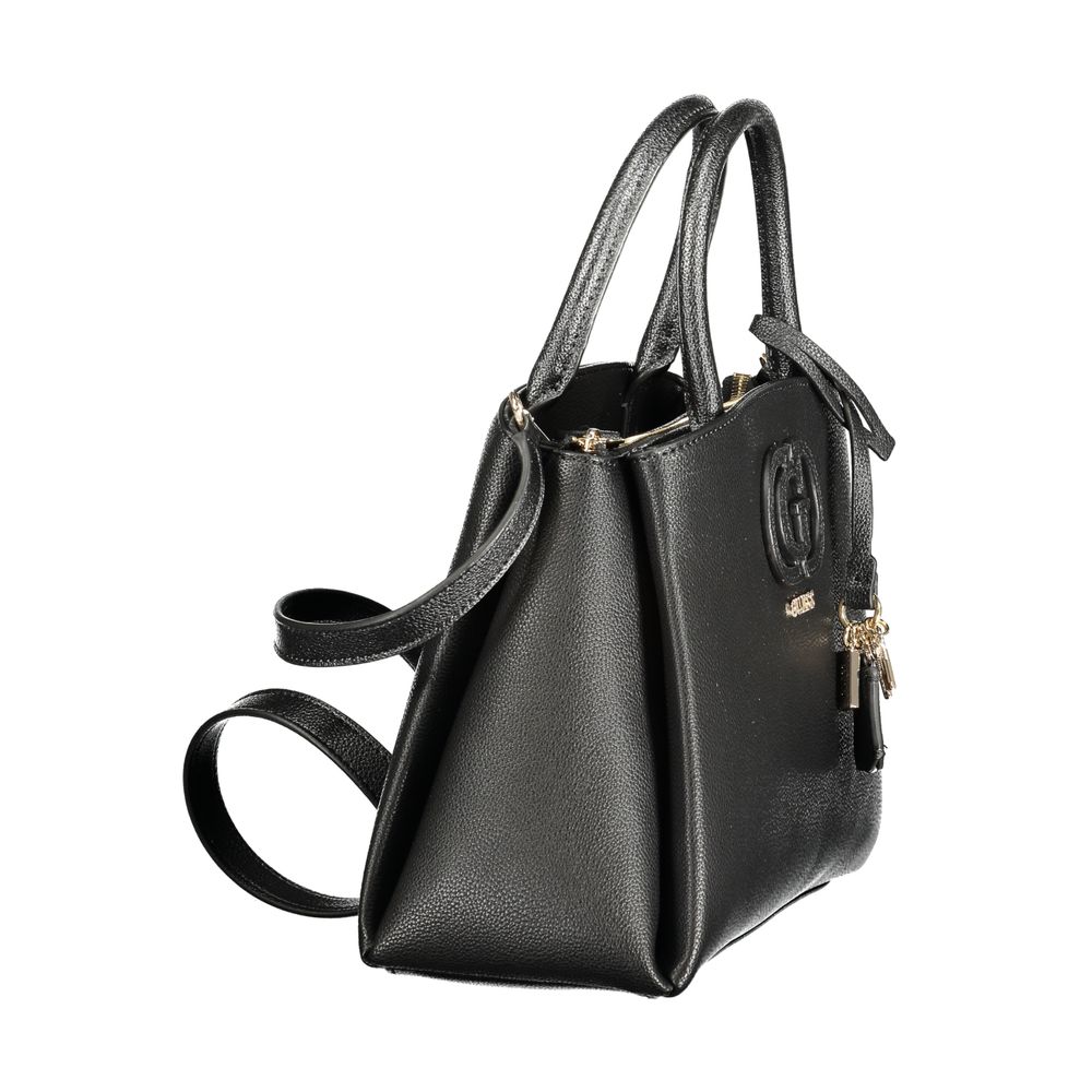 Evening Handbag by Guess Jeans for women in polyurethane faux leather black features a signature silhouette, showcasing a secure and signature with versatile for a sophisticated look.