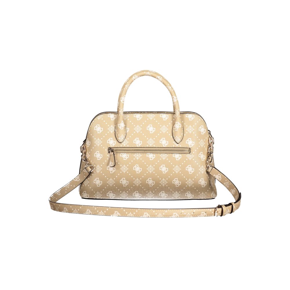 Handbag by Guess Jeans for women in polyurethane beige, black, signature-print & print features a exquisite silhouette, showcasing a secure snap & zipper and exquisite external-pockets, internal-pockets & cardholder with versatile shoulder-strap, handle & adjustable-strap for a exquisite finish.