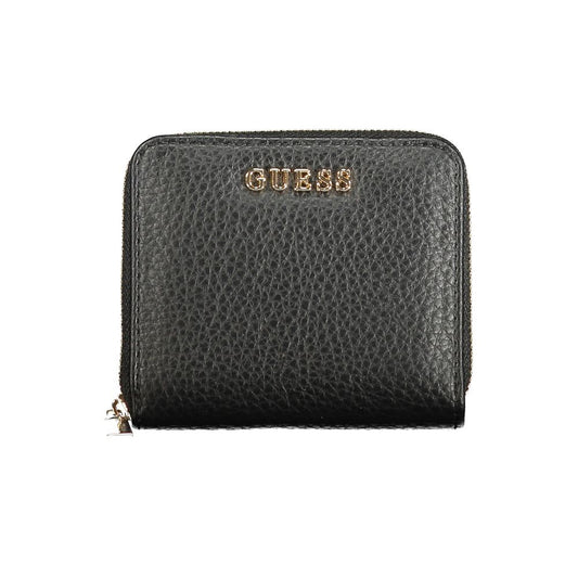Wallet by Guess Jeans for women in polyurethane black showcases a refined silhouette, artfully capturing the essence of the refined Danya Polyurethane Wallet design with functional .