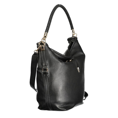 Handbag by Guess Jeans for women in polyethylene black features a signature silhouette, showcasing a secure snap and signature external-pockets & internal-pockets with versatile shoulder-strap, adjustable-strap & handle for a sophisticated look.