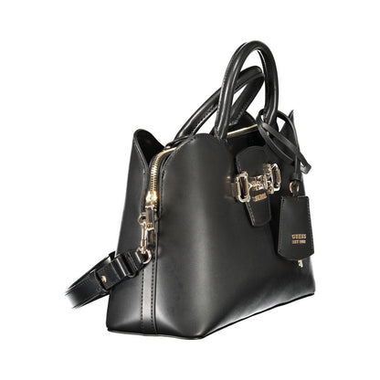 Handbag by Guess Jeans for women in polyethylene black & signature presents a ornamental silhouette, showcasing a secure snap & zipper, ample external-pockets & internal-pockets, and versatile shoulder-strap, handle & adjustable-strap for a ornamental finish.