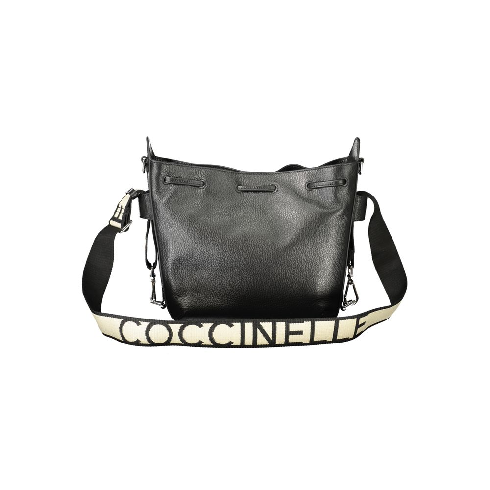 Drawstring Handbag by Coccinelle for women in leather black features a refined silhouette, showcasing a secure drawstring, organized internal-pockets, and versatile shoulder-strap & adjustable-strap for a refined finish.