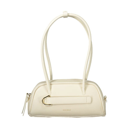 This Handbag by Coccinelle for women in leather and white presents a sculptural silhouette featuring a secure zipper, ample external-pockets & internal-pockets, and versatile handle for a sculptural finish.