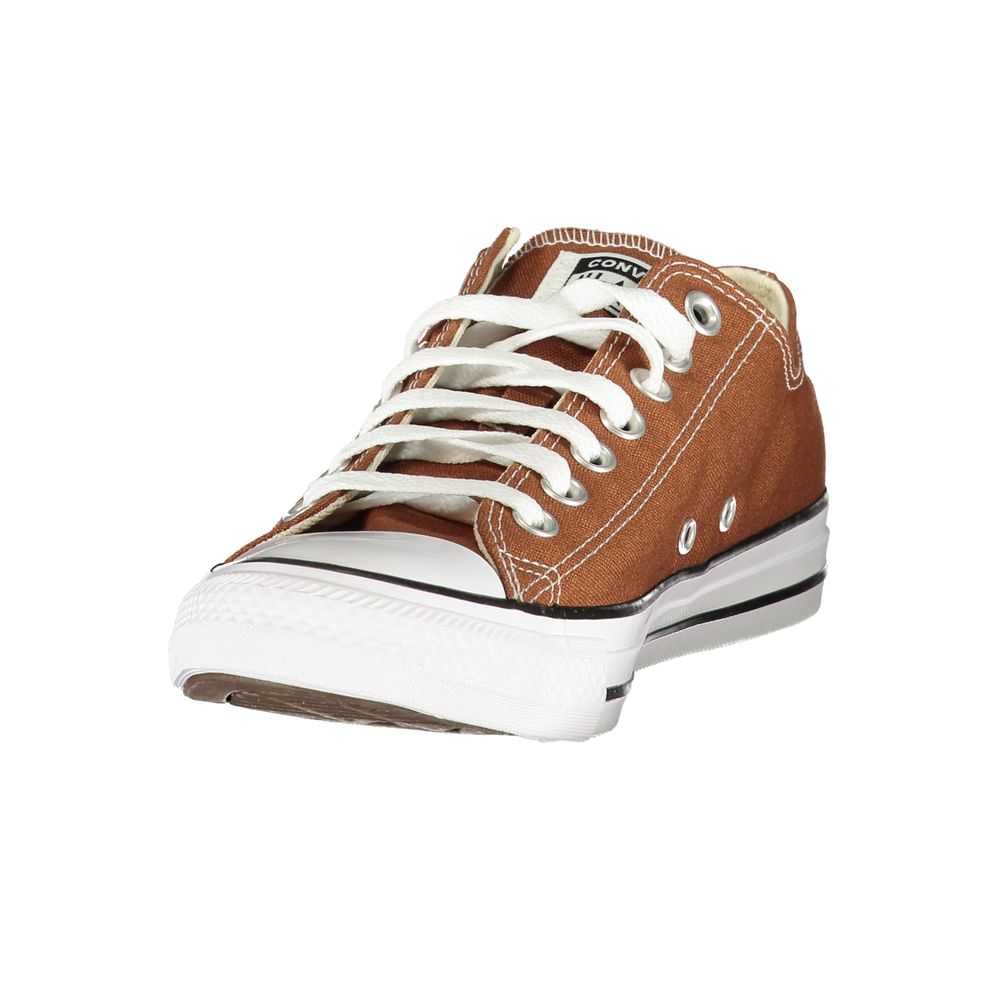 Athletic Sneakers by Converse for women in polyester brown features an architectural silhouette, showcasing the premium athletic style of the Women's Athletic Polyester Sneakers with an architectural finish.
