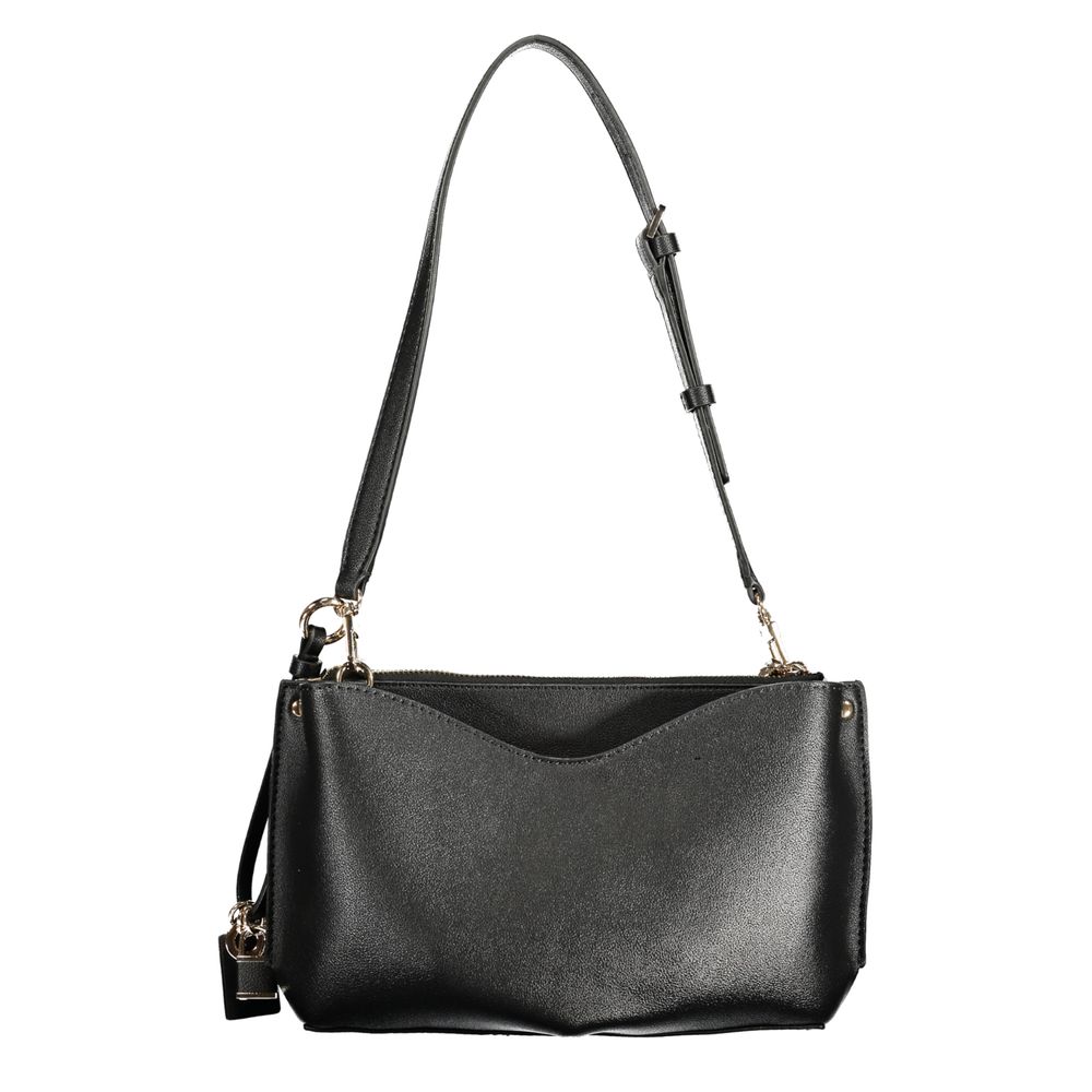 Crossbody Handbag by Guess Jeans for women in polyethylene black & white presents a ornamental silhouette, showcasing a secure snap & zipper, ample built-in-compartments & internal-pockets, and versatile crossbody-strap, adjustable-strap & handle for a ornamental finish.