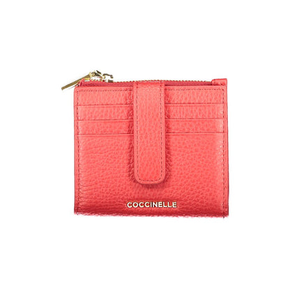 Cardholder Wallet by Coccinelle for women in leather red presents a refined silhouette, artfully capturing the essence of the Metallic Soft Leather Cardholder Wallet design with sophisticated card-organization coin-purse for a refined look.