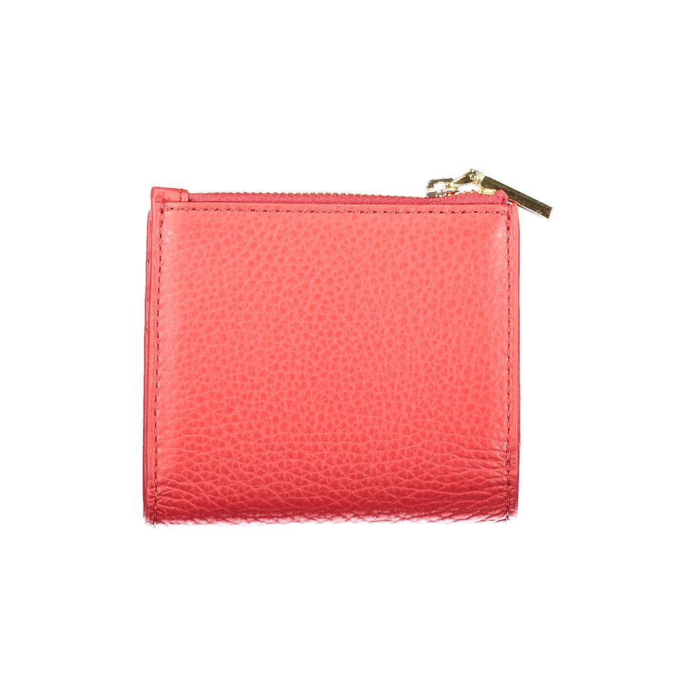 Cardholder Wallet by Coccinelle for women in leather red showcases a discerning silhouette, artfully capturing the essence of Metallic Soft Leather Cardholder Wallet with its functional card-organization coin-purse.