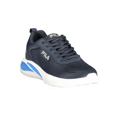 Athletic Sneakers by Fila for men in polyester blue & print showcases an impeccable silhouette, defined by an impeccable athletic style design that perfectly captures the essence of the Men's Athletic Polyester Sneakers.