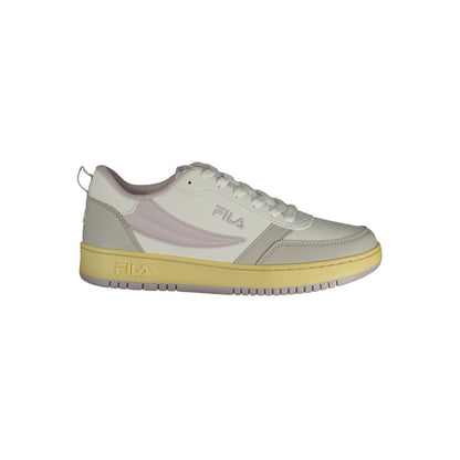 Athletic Sneakers by Fila for women in polyester white showcases an impeccable silhouette, defined by an impeccable athletic style design that perfectly captures the essence of the Women's Athletic Polyester Sneakers.