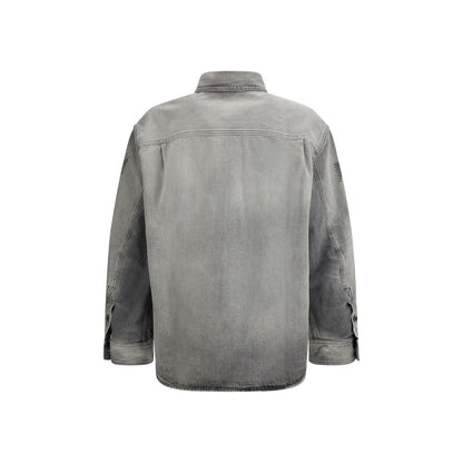 Overshirt by Off-White for men in denim cotton gray, white & signature features an polished silhouette, showcasing a sophisticated and detail for a truly polished finish.