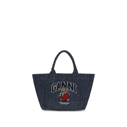 Medium Tote Shoulder Bag by Ganni for women in denim cotton blue & signature features a enviable silhouette, showcasing a secure , ample single-compartment, and enviable handle for a enviable finish.