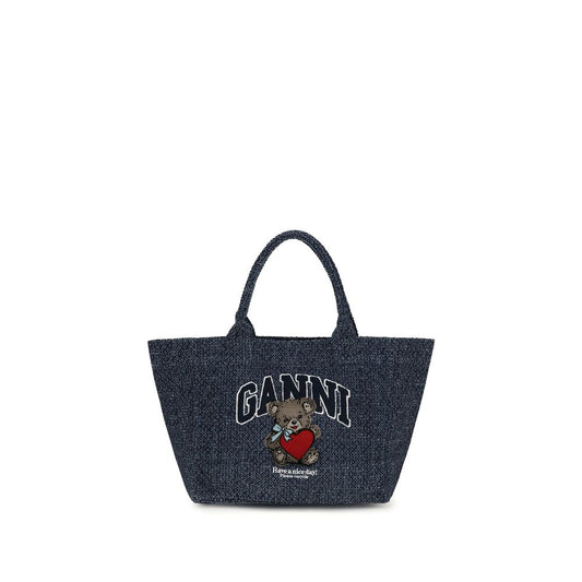 Medium Tote Shoulder Bag by Ganni for women in denim cotton blue & signature features a enviable silhouette, showcasing a secure , ample single-compartment, and enviable handle for a enviable finish.