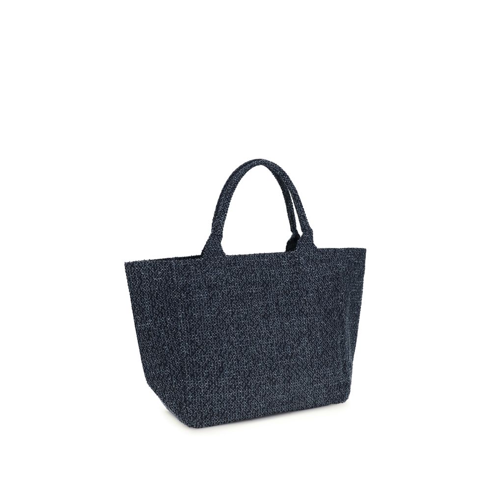 Medium Tote Shoulder Bag by Ganni for women in denim cotton blue & signature features a enviable silhouette, showcasing a secure , ample single-compartment, and enviable handle for a enviable finish.