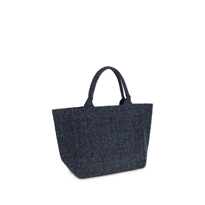 Medium Tote Shoulder Bag by Ganni for women in denim cotton blue & signature features a enviable silhouette, showcasing a secure , ample single-compartment, and enviable handle for a enviable finish.