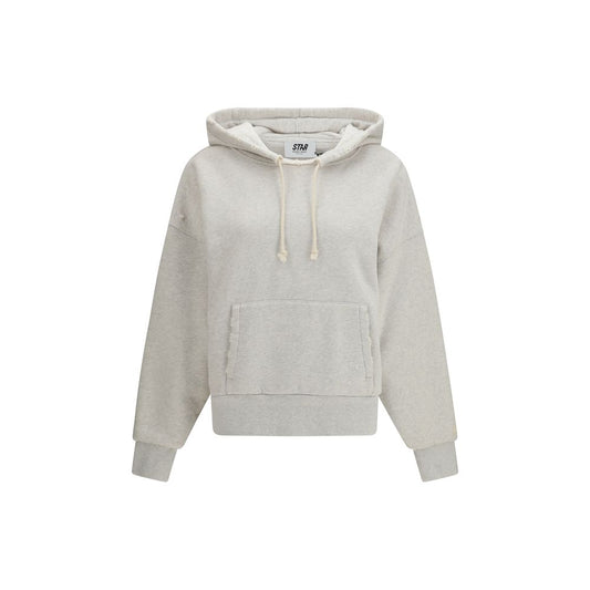 Sweatshirt Hoodie by Golden Goose for women in cotton black, gray, white & signature features an avant-garde silhouette, showcasing a sophisticated hooded neckline and detail for a truly avant-garde finish.