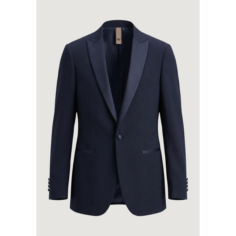 Mulish Blue Polyester Three-Piece Suit