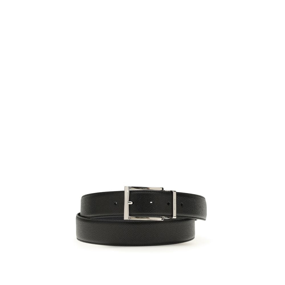 Belt by Ferragamo for men in bos taurus calfskin leather & palladium blue & palladium presents a artisanal silhouette from the Bos Taurus Calfskin Leather & Palladium Belt collection, showcasing an artisanal design and refined craftsmanship for a artisanal look.