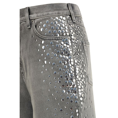 Jeans by Golden Goose for women in denim cotton gray features a polished silhouette with a polished regular-fit, reaching a polished long and finished with a polished .
