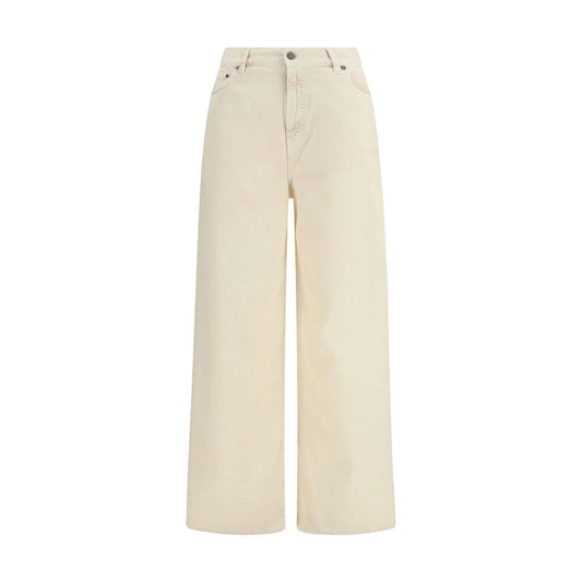 Jeans by Golden Goose for women in denim cotton bicolour features a refined silhouette with a refined straight, relaxed-fit, regular-fit & wide, defined by a and a refined long for a refined finish.