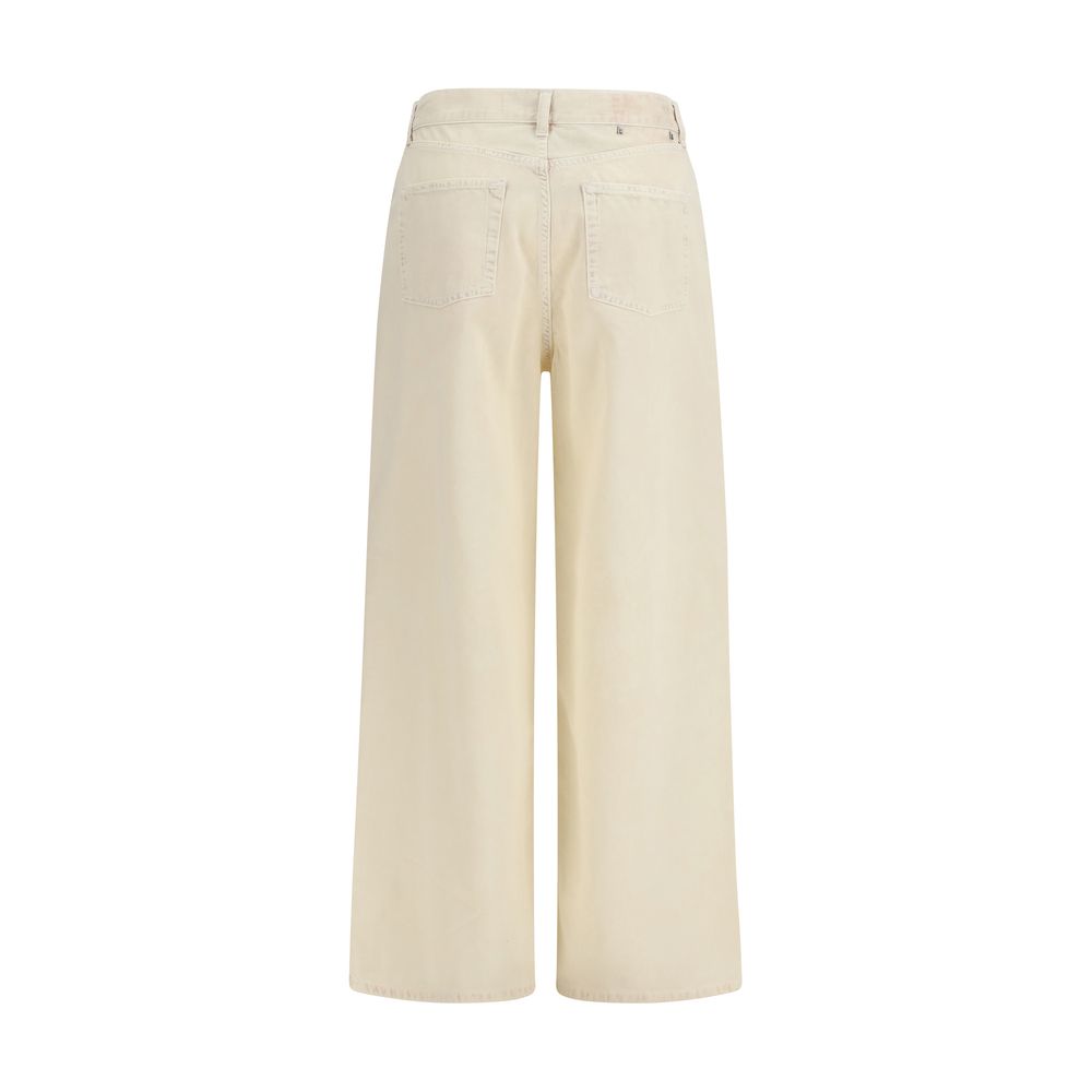 Jeans by Golden Goose for women in denim cotton bicolour presents a tailored silhouette, showcasing a tailored straight, relaxed-fit, regular-fit & wide and long cut with a refined for a truly tailored aesthetic.