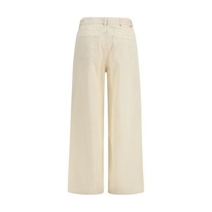 Jeans by Golden Goose for women in denim cotton bicolour presents a tailored silhouette, showcasing a tailored straight, relaxed-fit, regular-fit & wide and long cut with a refined for a truly tailored aesthetic.