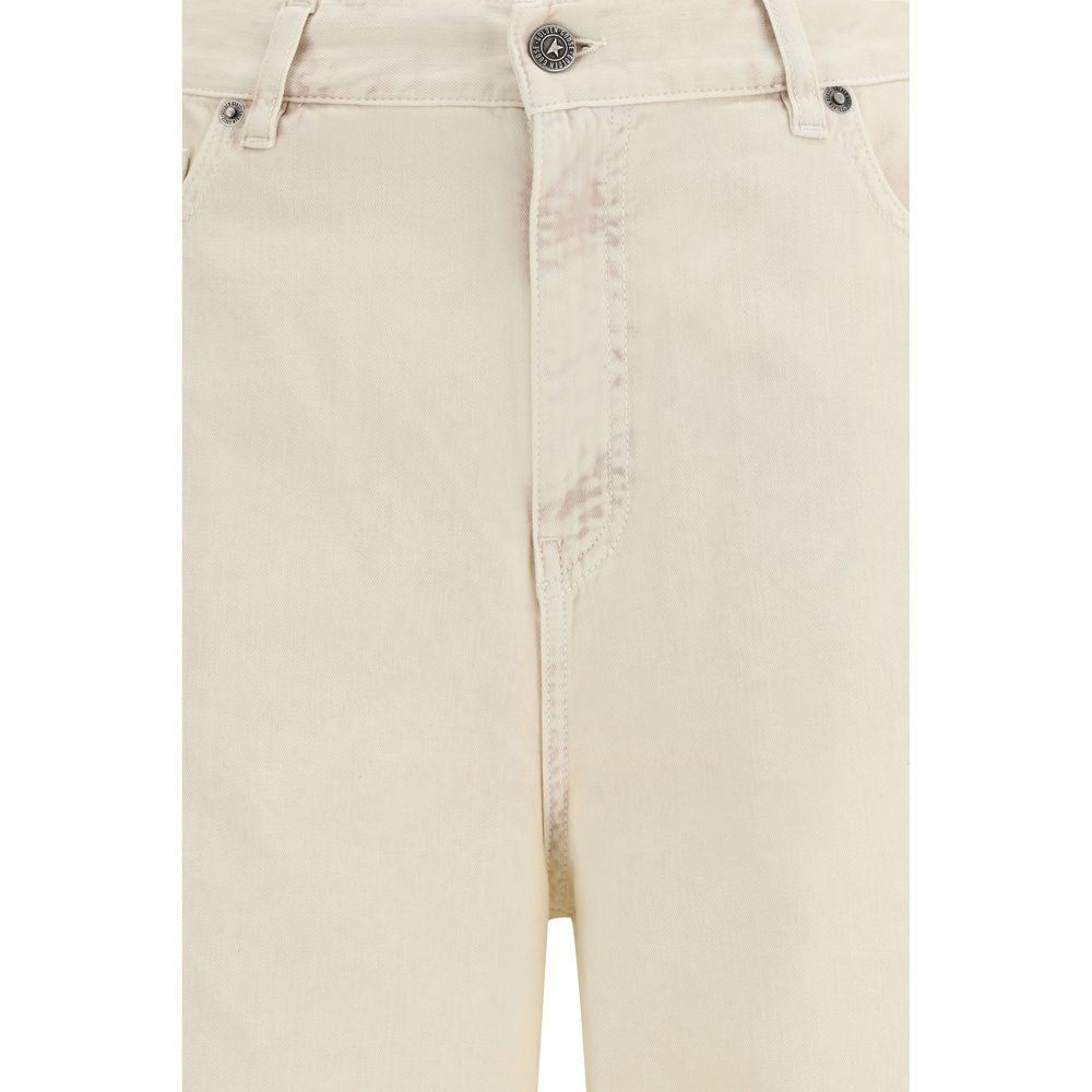 Jeans by Golden Goose for women in denim cotton bicolour features a polished silhouette with a polished straight, relaxed-fit, regular-fit & wide, reaching a polished long and finished with a polished .