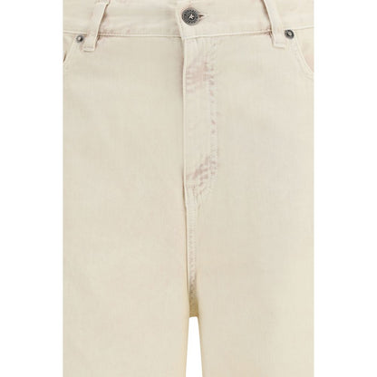 Jeans by Golden Goose for women in denim cotton bicolour features a polished silhouette with a polished straight, relaxed-fit, regular-fit & wide, reaching a polished long and finished with a polished .