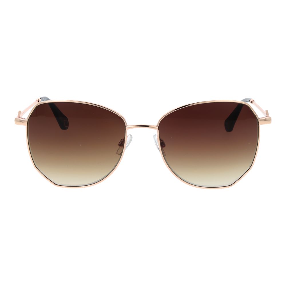 Sunglasses by Replay for women in metal and rose-gold presents a sumptuous silhouette, featuring rose-gold coloured frame and butterfly full-rim frame design with gradient category-3-dark-tint lens for a sumptuous look.