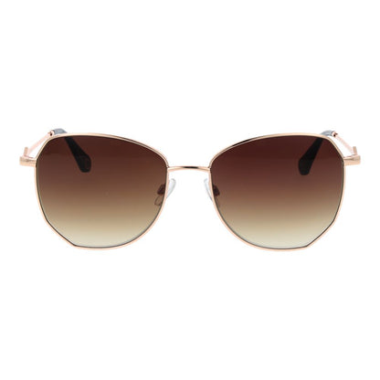 Sunglasses by Replay for women in metal and rose-gold presents a sumptuous silhouette, featuring rose-gold coloured frame and butterfly full-rim frame design with gradient category-3-dark-tint lens for a sumptuous look.