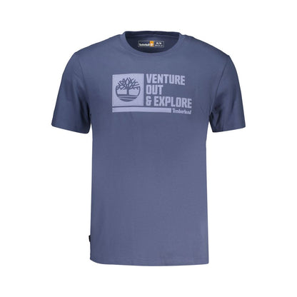 T-Shirt by Timberland for men in cotton blue features a plush silhouette, showcasing a sophisticated and for a truly plush finish.