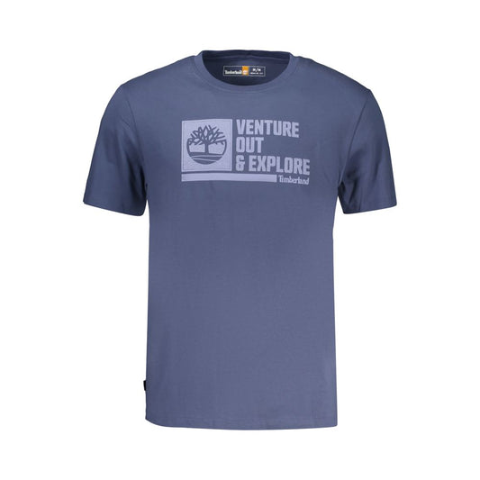 T-Shirt by Timberland for men in cotton blue features a plush silhouette, showcasing a sophisticated and for a truly plush finish.