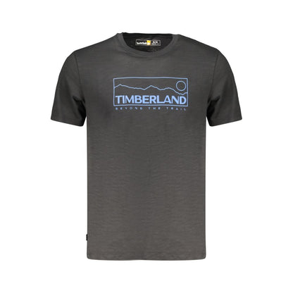 T-Shirt by Timberland for men in cotton black showcases a fashionable silhouette, elegantly detailed with a fashionable and for a sophisticated, high-fashion look.