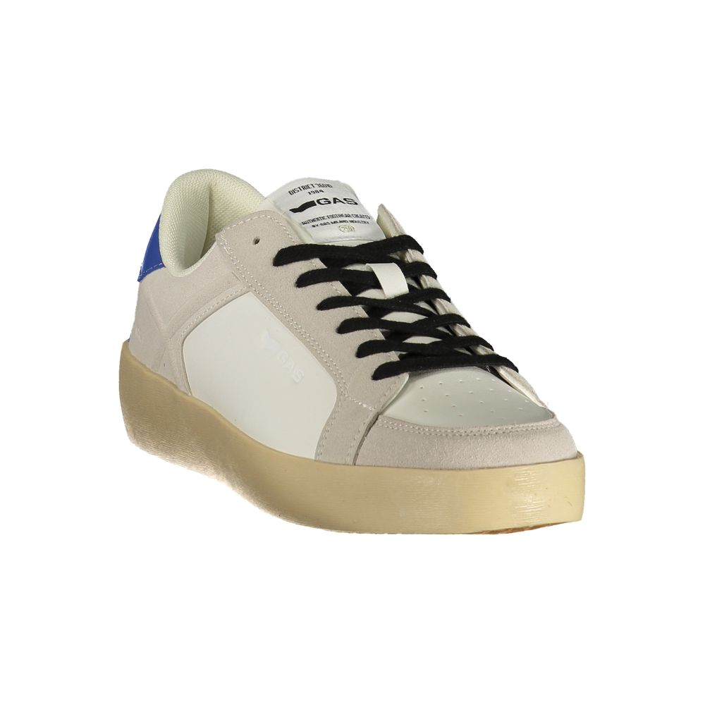 Sneakers by Gas for men in polyester & polyurethane white presents a sumptuous silhouette from the Men's Low-Top Polyester & Polyurethane Sneakers collection, showcasing a sumptuous low-top style for an elevated aesthetic.