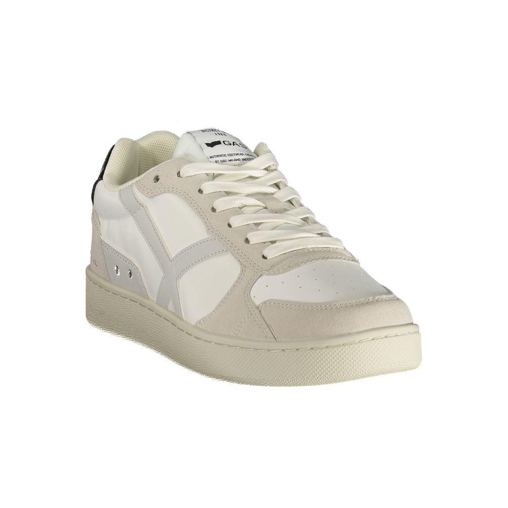 Sneakers by Gas for men in polyester & polyurethane white features an sumptuous silhouette, showcasing the premium Men's Low-Top Polyester & Polyurethane Sneakers in a sumptuous low-top style that offers a sumptuous finish for refined style.