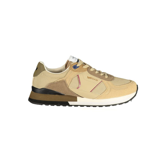 Gas Heart Men's Athletic Polyester & Polyurethane Sneakers - Beige