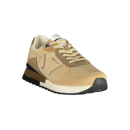 Gas Heart Men's Athletic Polyester & Polyurethane Sneakers - Beige