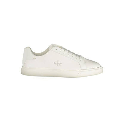 Sneakers by Calvin Klein for women in polyester polyurethane leather white features an sumptuous silhouette, showcasing the premium Women's Low-Top Polyester Polyurethane Leather Sneakers in a sumptuous low-top style that offers a sumptuous finish for refined style.