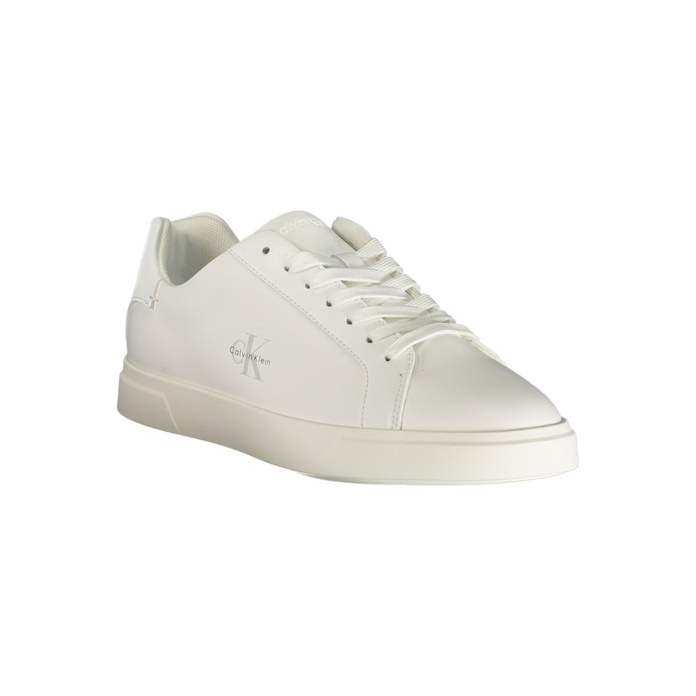 Sneakers by Calvin Klein for women in polyester polyurethane leather white presents a sumptuous silhouette from the Women's Low-Top Polyester Polyurethane Leather Sneakers collection, showcasing a sumptuous low-top style for an elevated aesthetic.