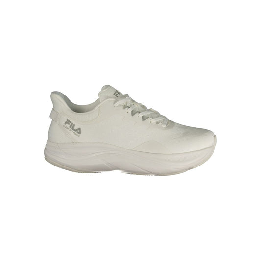Athletic Sneakers by Fila for men in polyester & polyurethane white showcases an impeccable silhouette, defined by an impeccable athletic style design that perfectly captures the essence of the Men's Athletic Polyester & Polyurethane Sneakers.
